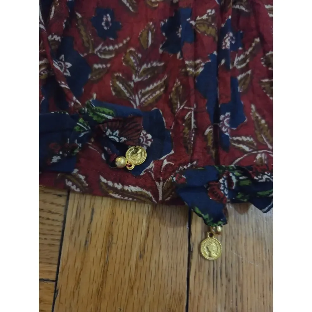 Vastramay Baby Girls Floral Sleeveless Dress Made In India Round Neck Sz 18